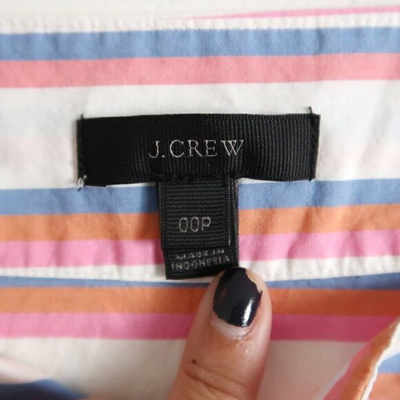 J.Crew Striped Short Sleeve Blouse - Size 00P - Picture 4 of 8